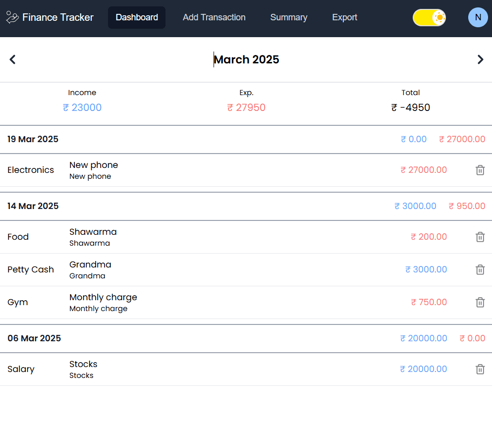 Personal Finance Tracker